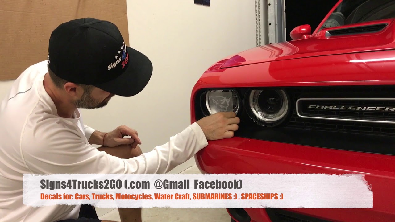 Dodge Hellcat Logo Headlight Decals Vinyl Sticker Charger Challenger SRT Demon