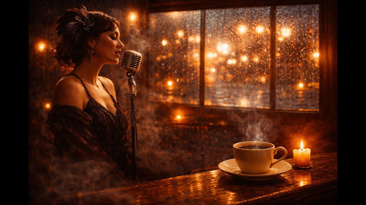 Smooth Vocal Jazz Café on a Rainy Day | Relax & Unwind