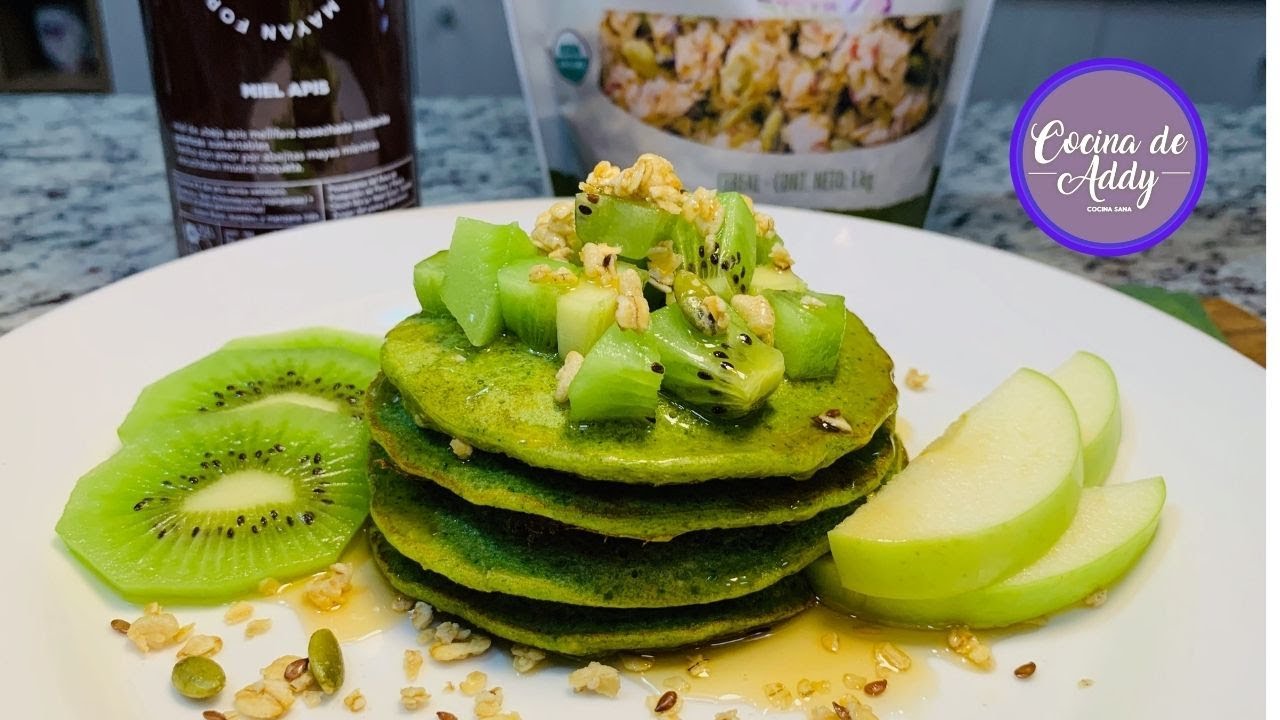 CON AVENA + ESPINACAS HOT CAKES HULK  P/Anemia, Diabetes, Masa Muscular, Menopausia |Cocina de Addy