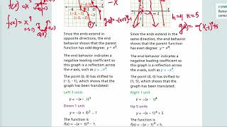 EnVision Algebra 2 Lesson 3-7: Transformations of Polynomial Functions - Examples 4, 5