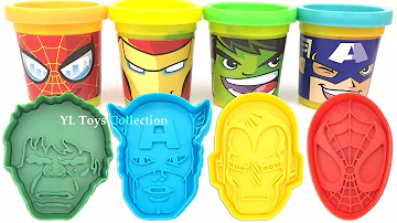 Play Doh Marvel Avengers with Iron Man Hulk Captain America Molds and Surprise Toys