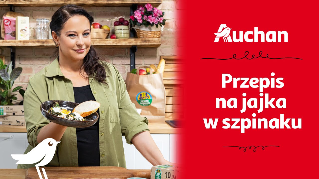 Jajka w szpinaku na śniadanie 🍳 | Przepis Joli Kleser i Auchan - YouTube