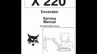 Bobcat X220 Excavator Service Manuals
