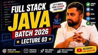 Full Stack Java — Class 3 - First Java Program | IT Shaala Batch 2026