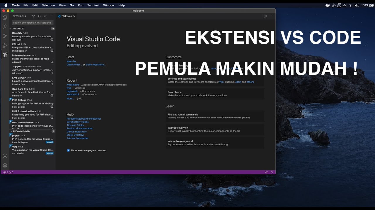 Memilih Extensions Visual Studio Code - YouTube