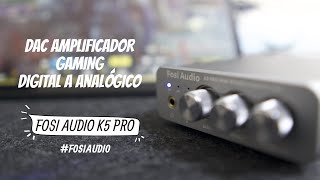 FosiAudio K5 PRO: Gaming DAC IPAD/MOVIL/PS5/PC/MAC - Conversor de Audio Digital a Analógico USB