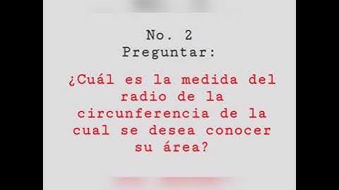 Algoritmo del calculo del radio de un circulo