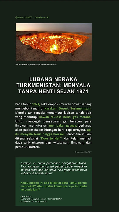 Kawah api ini terbakar sejak 1971! Kenapa masih dibiarkan?#misteridunia #viralshorts #DoorToHell