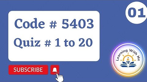 AIOU Quiz 5403🙂 With Correct Answers Part 1 ||Solved quiz of 5403 || @mashaliqbalofficial06