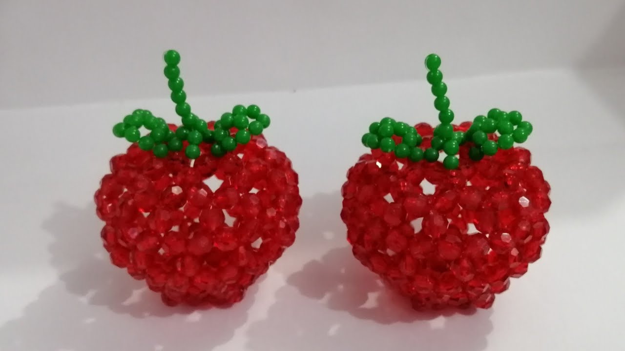 عمل تفاحه من الخرز