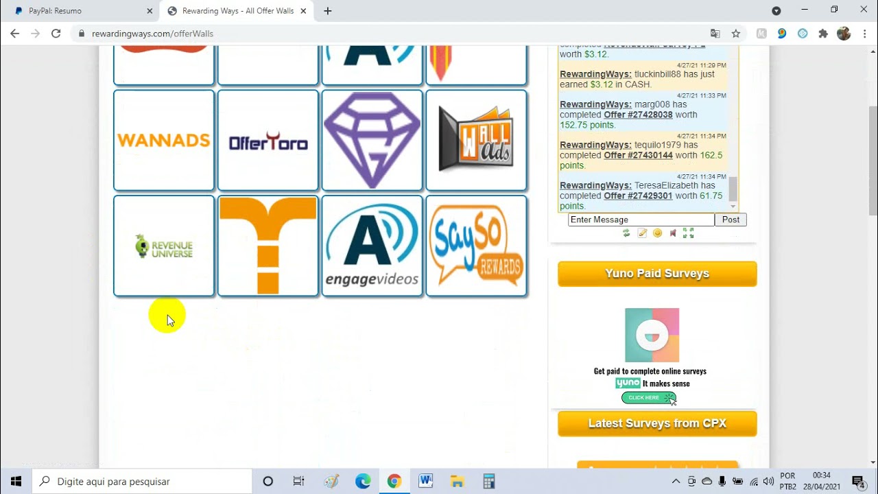 Rewarding Ways Paga? Veja como Funciona + Prova de Pagamento no Paypal!!!