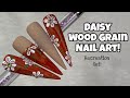 Wood Grain Daisy Nail Art | Nail Sugar