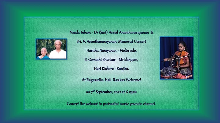 Haritha Narayanan - Violin solo - Smt.Andal & Sri ...