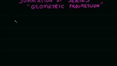 Summing Series Part 1