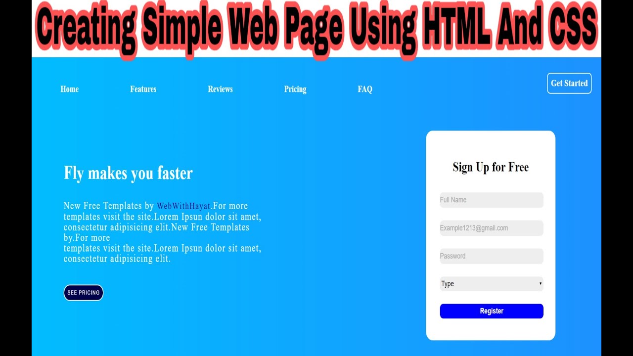 html web page assignment