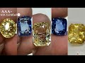 Aaa quality yellow blue sapphire lot with gia certified lab testing report  natural old mines 