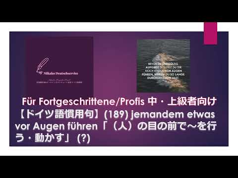 【ドイツ語慣用句】(189) jemandem etwas vor Augen führen「（人）の目の前で～を行う・動かす」 中・上級者向け頻出表現