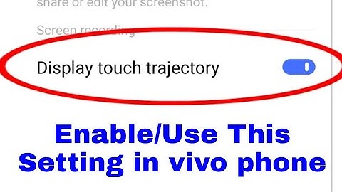 vivo mobile me display touch trajectory on off use kaise kare।display touch trajectory on vivo phone
