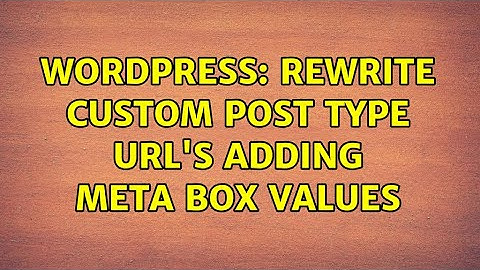 Wordpress: Rewrite custom post type url