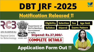 DBT (BET) JRF 2025 Complete Information || Eligibility || Age limit || Syllabus || paper pattern