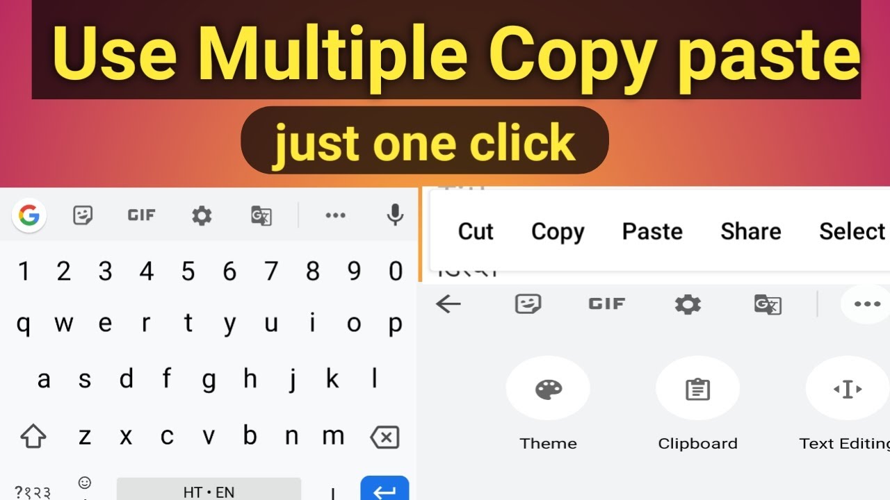 Use multiple copy paste, just single click - YouTube