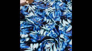 Floral Print With Silver Edges Nylon Lycra Spandex Fabric 4 Way Strech