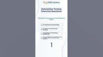 Automation Testing Interview Questions with Answers for Fresher | STAD Solution