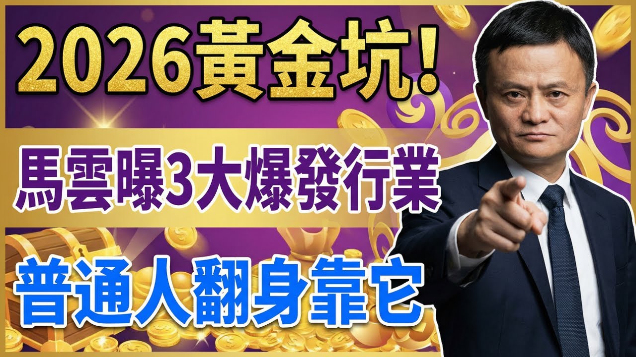 2026年是普通人的黃金坑，馬雲直言：這3個行業將會迎來爆發式增長！