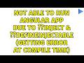 Not able to run angular app due to ??inject & ??defineInjectable (Getting error at compile time)