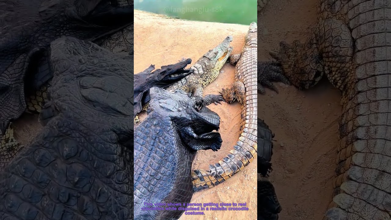 Crocodile Encounter: Person in Costume Gets Close