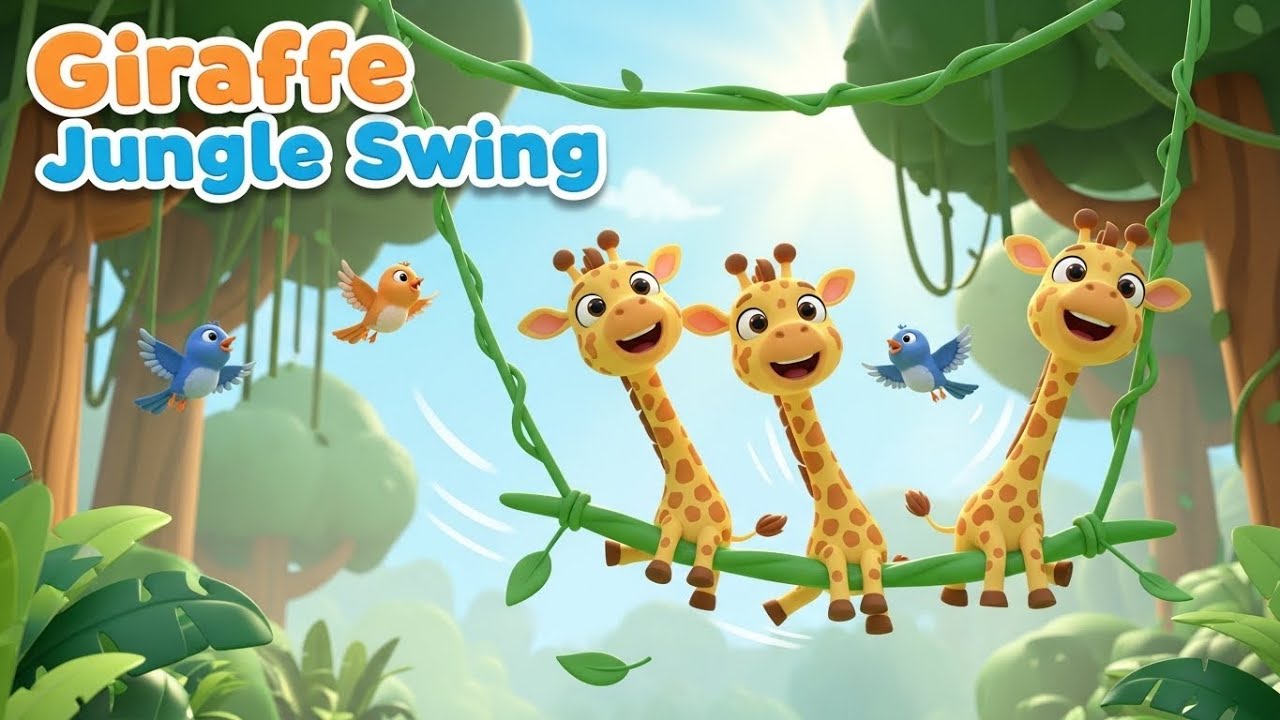 Giraffe Jungle Swing | Fun Jungle Adventure & Music for Toddlers | Nursery Rhyme for Kids