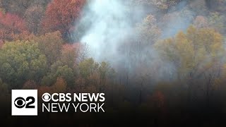 Brush fire in Van Cortlandt Park in the Bronx