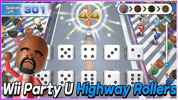 Wii Party U - Highway Rollers (Master Com) Matt vs Araceli vs Jeff vs Clara | AlexGamingTV