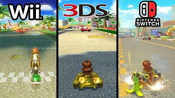 Coconut Mall - Mario Kart Wii vs. Mario Kart 7 (3DS) vs. Mario Kart 8 Deluxe (Switch)