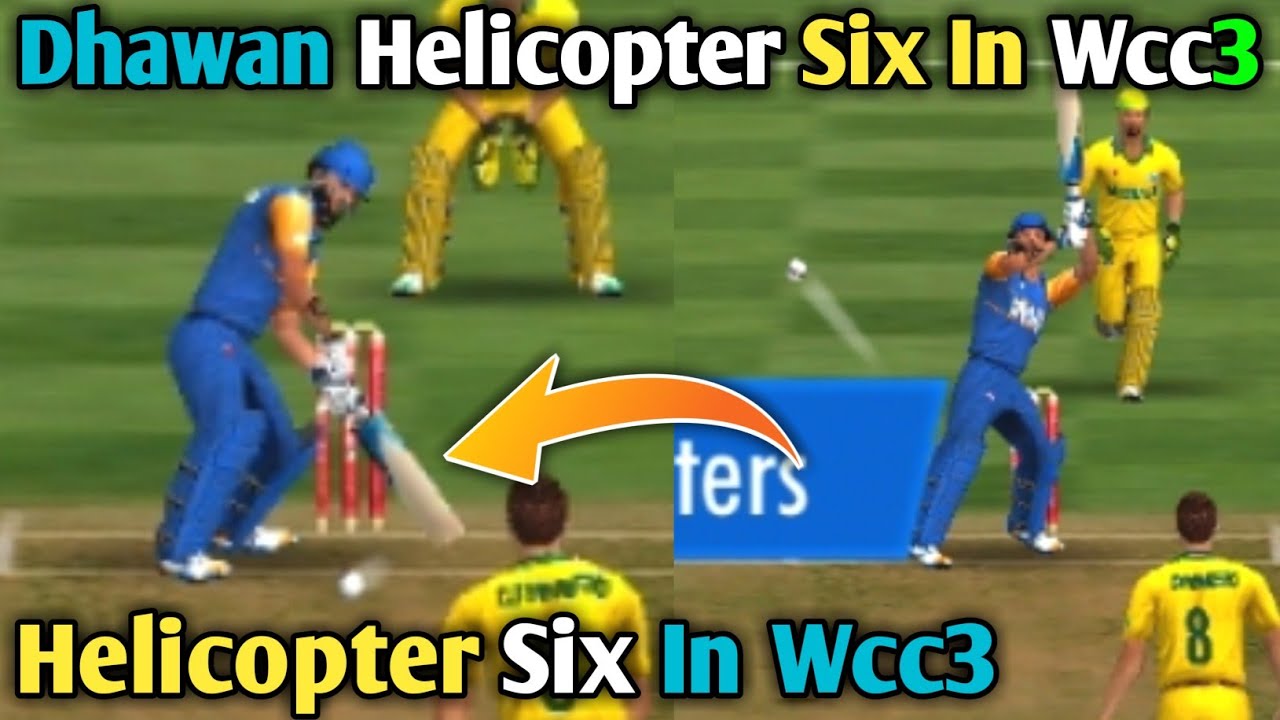 Shikhar Dhawan Helicopter Six On Yorker Ball || Wcc3 