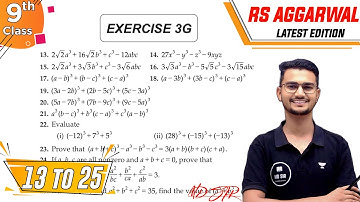 Exercise 3G Q13 to Q25 Factorisation of Polynomials | Rs Aggarwal Class 9 | cbse | Md Sir Class 9