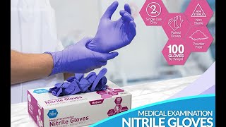 MedPride Powder-Free Nitrile Exam Gloves, Medium, Box/100