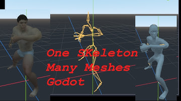 One Skeleton Multiple Meshes in Godot