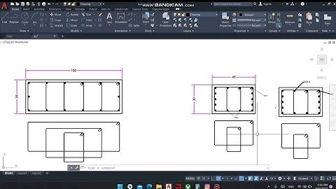 رسم تسليح العمود و تفريد حديد الكانات Autocad#