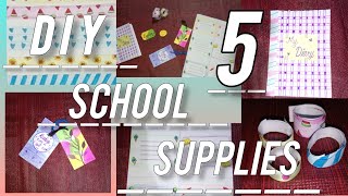 DIY 5 SCHOOL Supplies // HOMEMADE CUTE DIY // #craft // #diy