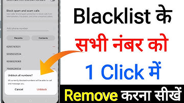 Blacklist list ke All Number 1Click me delete kaise kare ||How To Delete all blacklist number 1click