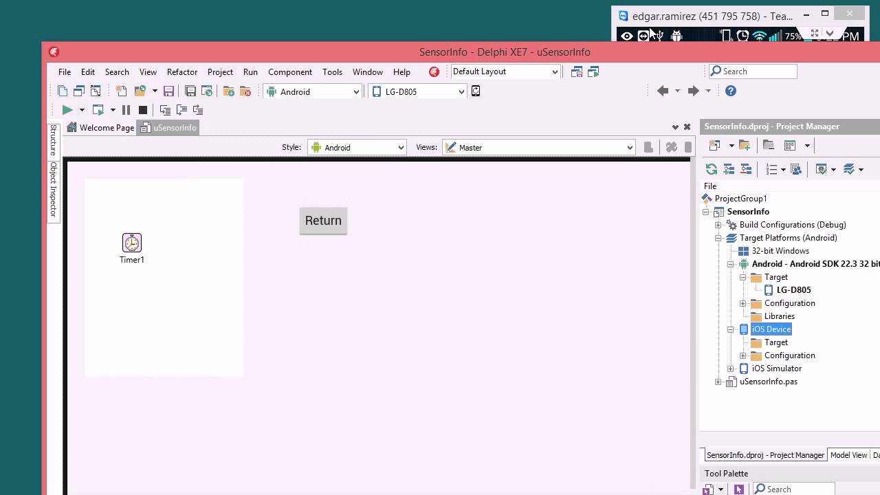 Probando ejemplos para Android con Delphi Xe7 - YouTube