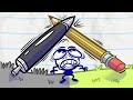 Pertarungan Gambar Epik Pen vs Pensil! | Epic Pen vs Pencil Fight! | Pencilmation Bahasa Indonesia