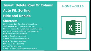 Excel Training 6: Insert a Row, Delete a Row, Hide rows, Move sheet