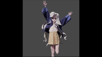 Blender Cloth simulation + Anime figure #Shorts