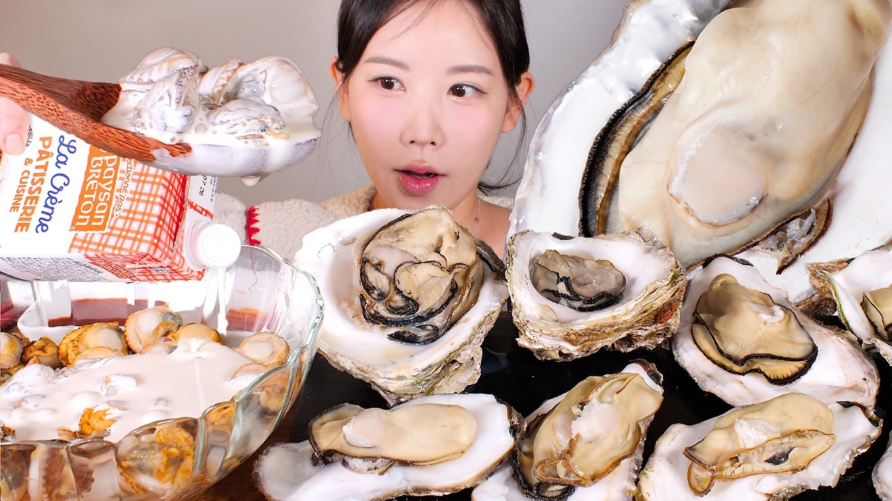 가리비 생크림탕과 굴찜 🦪🤍 겨울 끝자락 한 상! 가리비크림탕, 바위굴찜, 삼배체굴찜 먹방 Creamy Scallop Soup & SteamedOysters mukbang