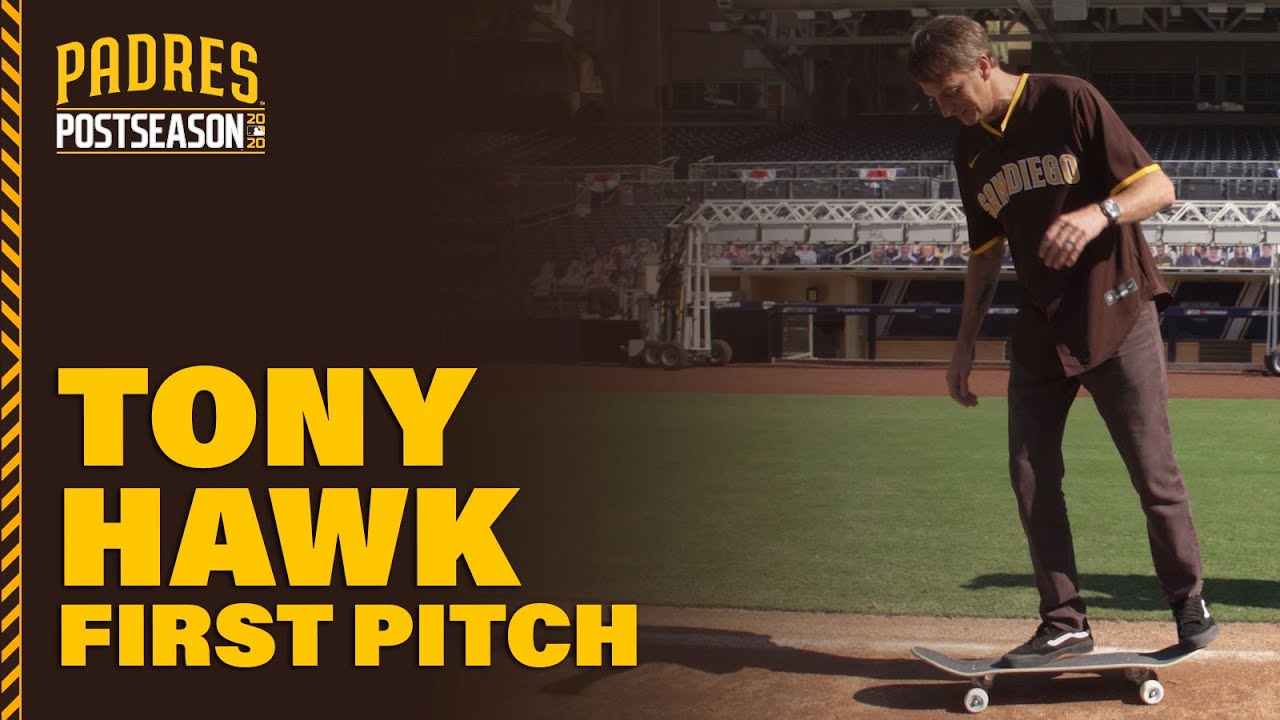 Tony Hawk throws ceremonial first pitch for Padres