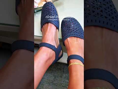 Video Closed toe sandals with orthopedic arch support True to size fit