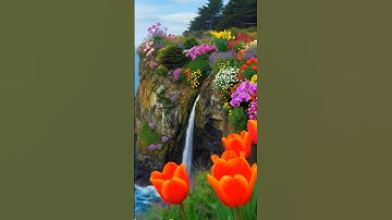 Thiên đường hoa trên vách đá biển – cảnh đẹp có thật khiến bạn ngỡ đang mơ!#flowers #relaxing #ai