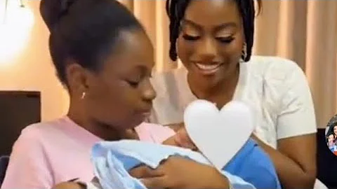 Sophia momodu and Imade Adeleke Davido's daughter visited Priscilla Ojo and baby Rakeem 